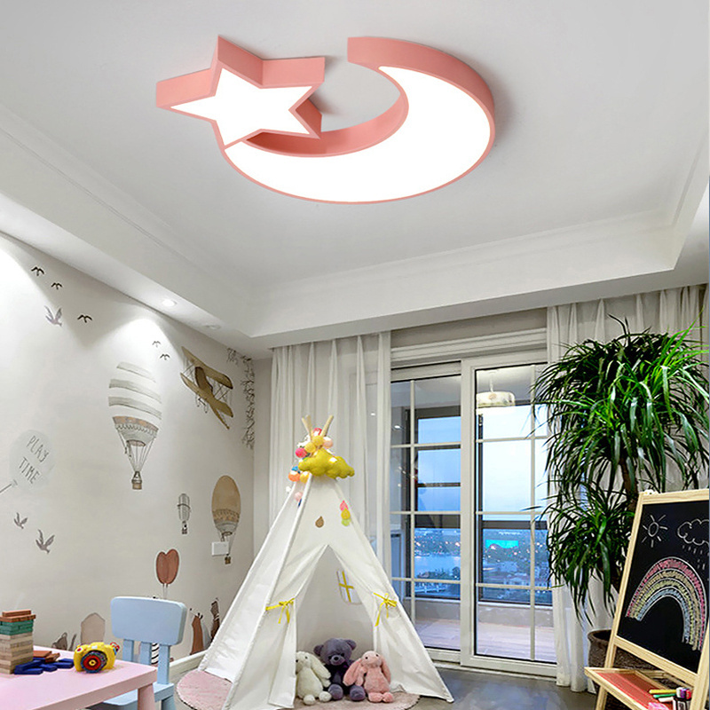 Nordic Designer 36w Star Moon Bedroom Led Home Ceiling Lamp Lights Modern For Home