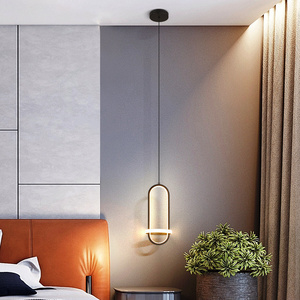 Nordic Acrylic Bar Single Bedside Long Line Small Ceiling Chandelier Bedroom Pendant Light Modern