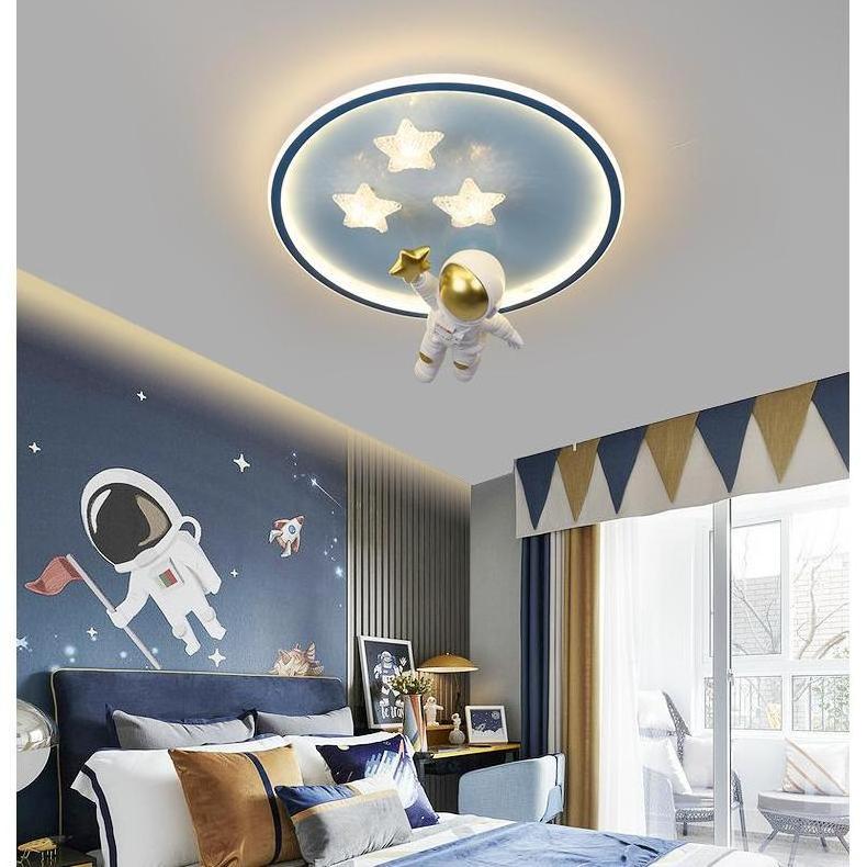 2024 New Cartoon Space Astronaut Modern Ceiling Lamp Room Bedroom Nursery Led Lights For Children