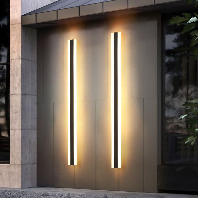 Modern Outdoor Long Strip Led Linear Wall Light Ip65 Waterproof Garden Smart Wall Lamp Wall Sconce