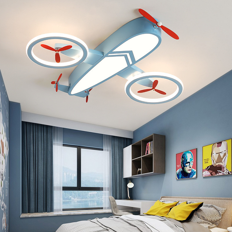 Modern Cartoon Creative Aircraft Lights Led Kids Ceiling Bedroom Lights Lamp For Eye Protection