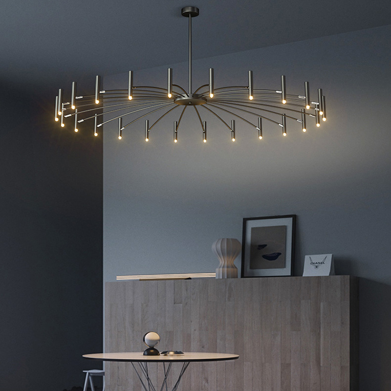 2022 Nordic Black Hotel Design Lighting Fixtures Modern Pendant Lamp Pop Light Led Chandeliers For Dining Room