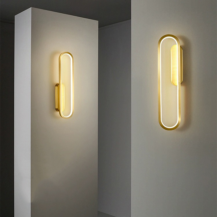 Modern Indoor Led Wall Light Bedroom Living Room Home Wall Sconce Hotel Decorative Copper Wall Lamps