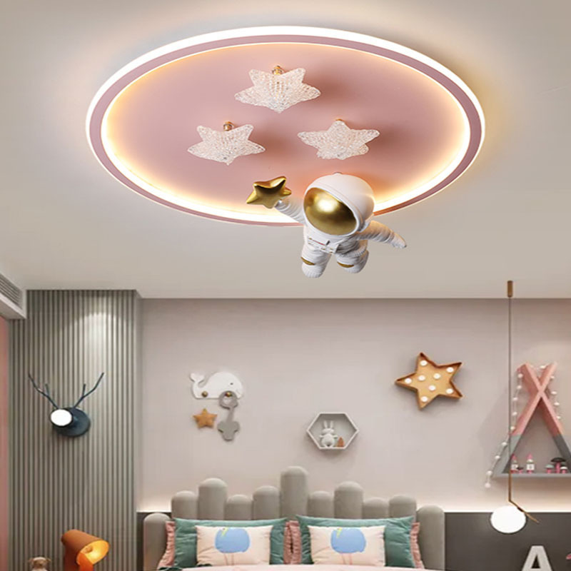 2024 New Cartoon Space Astronaut Modern Ceiling Lamp Room Bedroom Nursery Led Lights For Children