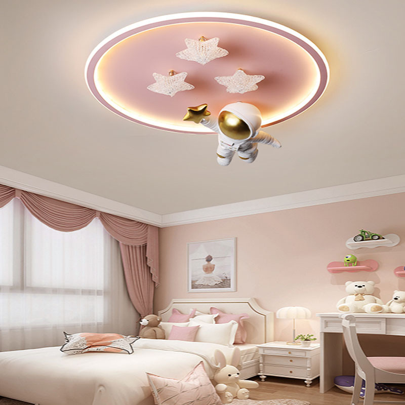 2024 New Cartoon Space Astronaut Modern Ceiling Lamp Room Bedroom Nursery Led Lights For Children