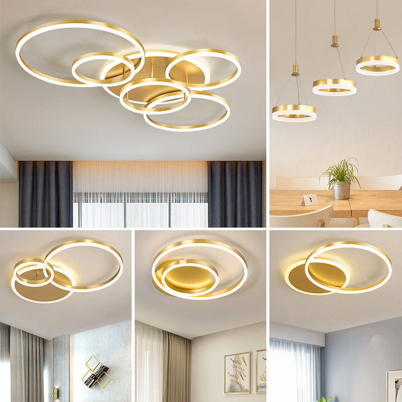 2024 New 108w Nordic Iron Living Room Bedroom Ring Home Interior Decorative Led Ceiling Light Lamp Modern