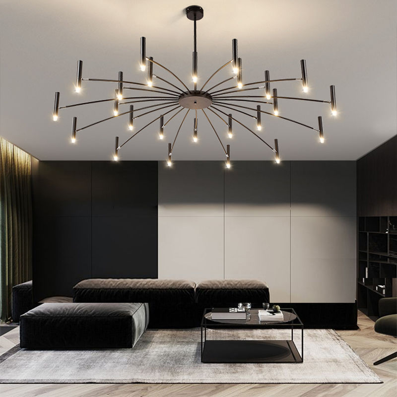 2022 Nordic Black Hotel Design Lighting Fixtures Modern Pendant Lamp Pop Light Led Chandeliers For Dining Room