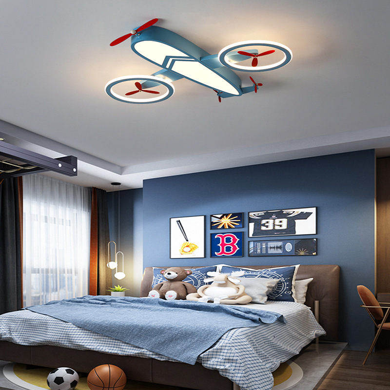 Modern Cartoon Creative Aircraft Lights Led Kids Ceiling Bedroom Lights Lamp For Eye Protection