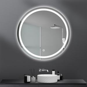 12w 15w 18w 21w Anti-fog Bluetooth Control Time Temperature Hotel Bathroom Clock Led Vanity Mirror Light