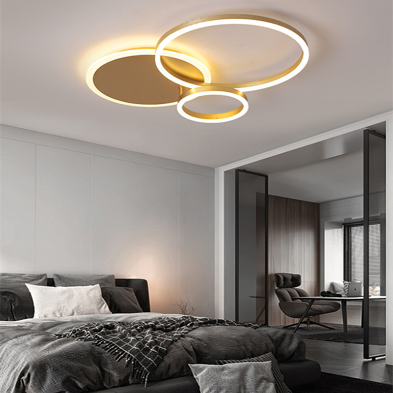 2024 New 108w Nordic Iron Living Room Bedroom Ring Home Interior Decorative Led Ceiling Light Lamp Modern