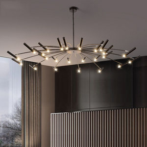 2022 Nordic Black Hotel Design Lighting Fixtures Modern Pendant Lamp Pop Light Led Chandeliers For Dining Room