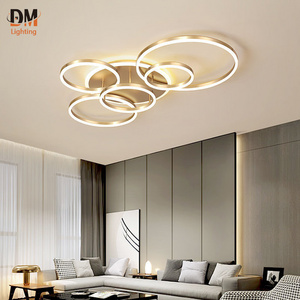 2024 New 108w Nordic Iron Living Room Bedroom Ring Home Interior Decorative Led Ceiling Light Lamp Modern