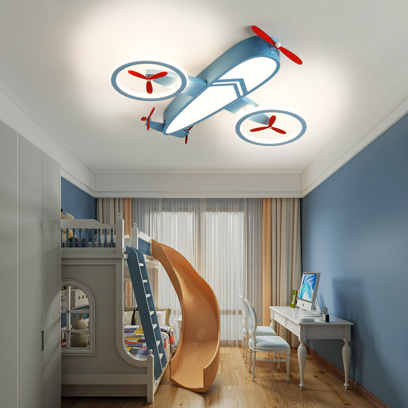 Modern Cartoon Creative Aircraft Lights Led Kids Ceiling Bedroom Lights Lamp For Eye Protection