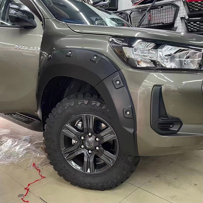 DMAN ABS Plastic Car Pickup Rivet Design Wheel Arch 4x4 Body Kit Fender Flares For Toyota Hilux Revo Accessories