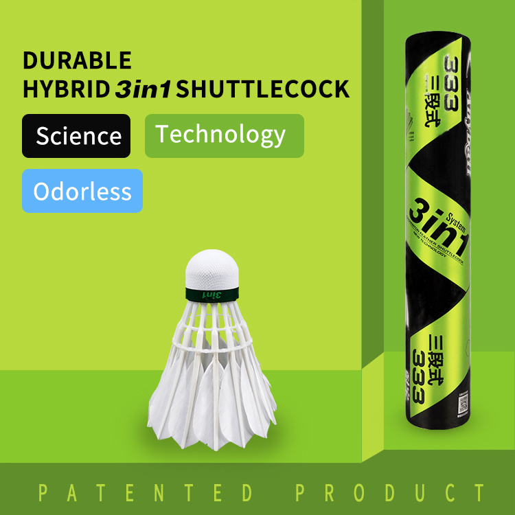 3 in 1 Factory Direct Sale durable stable cheap badminton feather shuttlecock for sports training