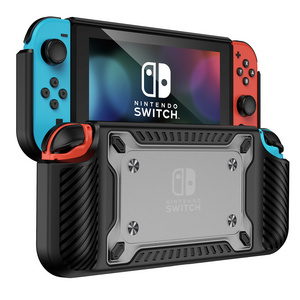 Game Protective Case For Nintendo Switch OLED Full Body Non-slip Soft Silicone Rubber + PC Shockproof Case Cover Guards