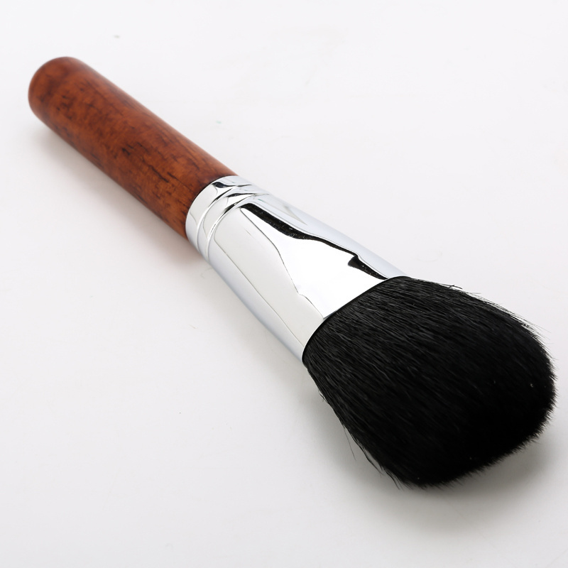 Fashion Design Vegan Cruelty Free soft fluffy body powder brush single loose powder makeup brush with long wooden handle