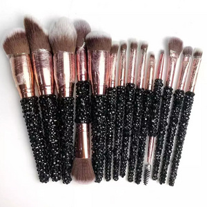 Luxury 12 pcs Gemstone Glitter Bling Makeup Brushes Rhinestone Diamond Crystal Bling Make up Brushes