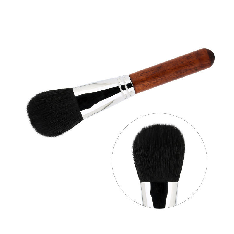 Fashion Design Vegan Cruelty Free soft fluffy body powder brush single loose powder makeup brush with long wooden handle