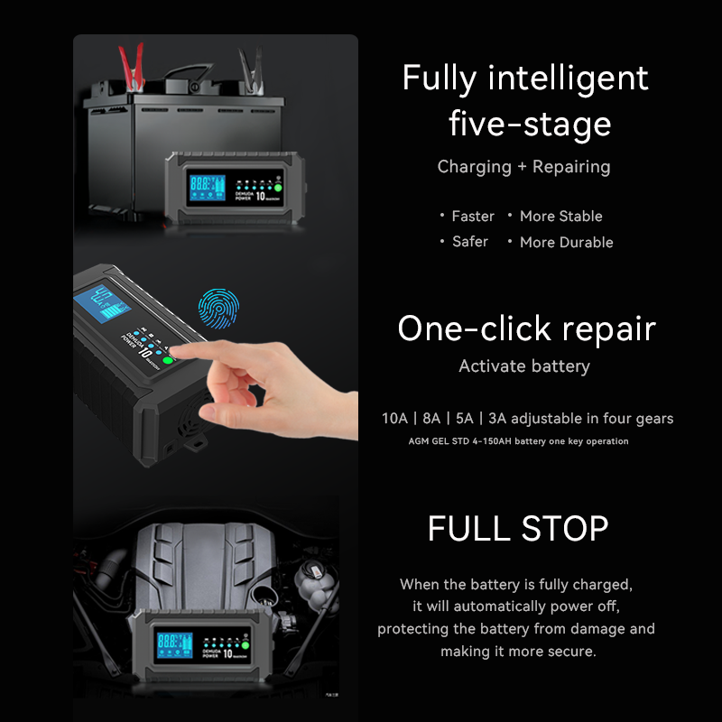 OEM Smart 12 volt 10 amp battery charger automatic AGM GEL WET 24v 5a lead acid battery chargers 12v for tesla car motorcycle