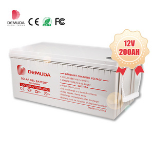 DEMUDA 12v 200ah 250ah 100ah Rechargeable UPS GEL AGM Sealed Lead Acid Battery For Solar System Energy Storage Batteries Packs