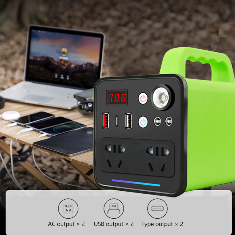 220v 110v Lithium ion Battery Emergency Backup 150W Outdoor Camping Portable Solar Power Station With Qc 3.0 Quick Charger