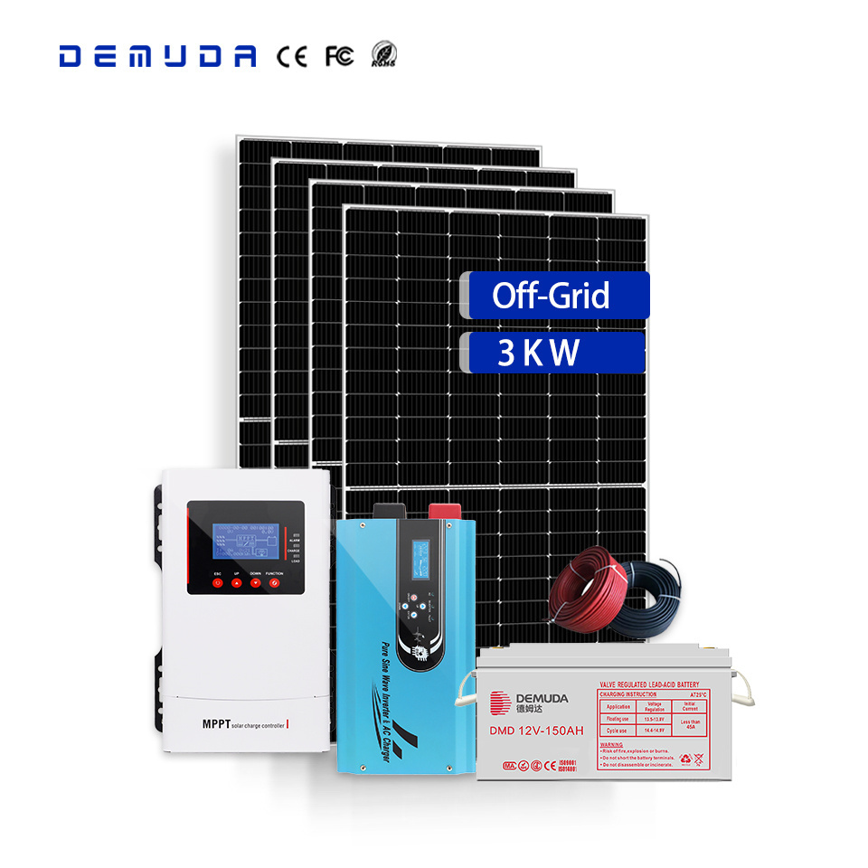 Complete Home Off Grid Solar System 3000va Solar Panel  Systems  Kits 3000W With Inverter/controller/panel/battery