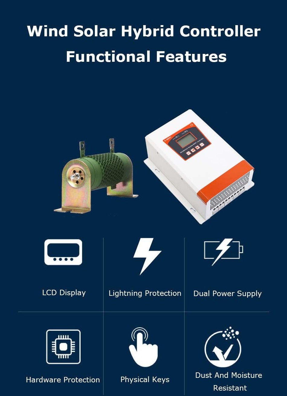 New Hot Selling Wind 24V 48V Photovoltaic Complementary Controller Hybrid Wind Solar Mppt Solar Charge Controller For Off Grid