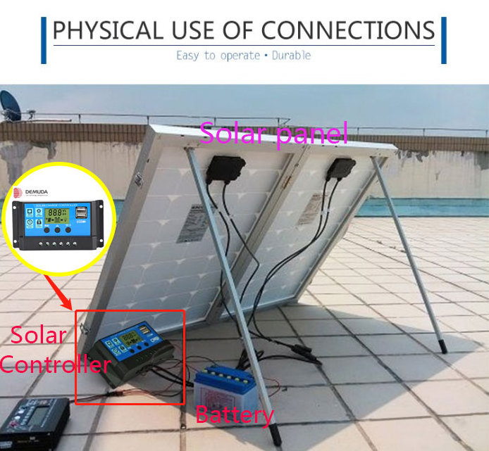 Smart Solar Panel Controller Regulator 24V 12V DC Output Bulb 10A 30A 50A 60A 20A Manual PWM Solar Charger Controllers