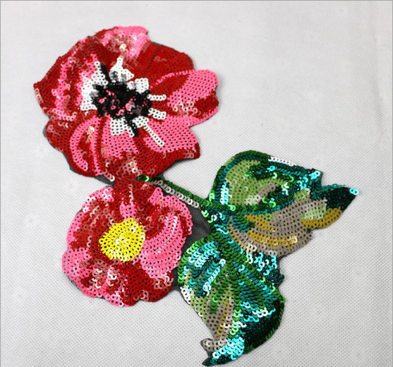 2021 Hot Style Rose Flower Sequin Applique Patch For Dress