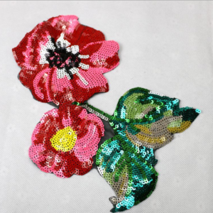 2021 Hot Style Rose Flower Sequin Applique Patch For Dress