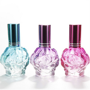 rose flower shaped perfume glass bottle women pink color bottle