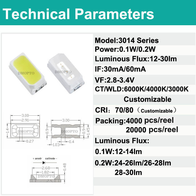 3014 white led backlight display lighting high-quality 3014 smd led warm white cold white