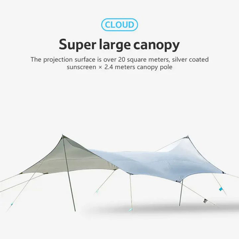 210T Nylon Sun Shelter Outdoor Camping Tent Waterproof Sun Survival Gear Shelter with Poles Camping Trap