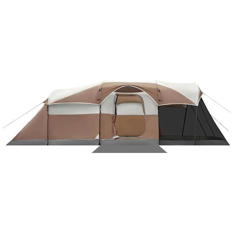 Large Family Camping Tent for 6/8 People Waterproof Oxford Fabric Tunnel Tent with Screen Room for Outdoor Parties Rain Fly