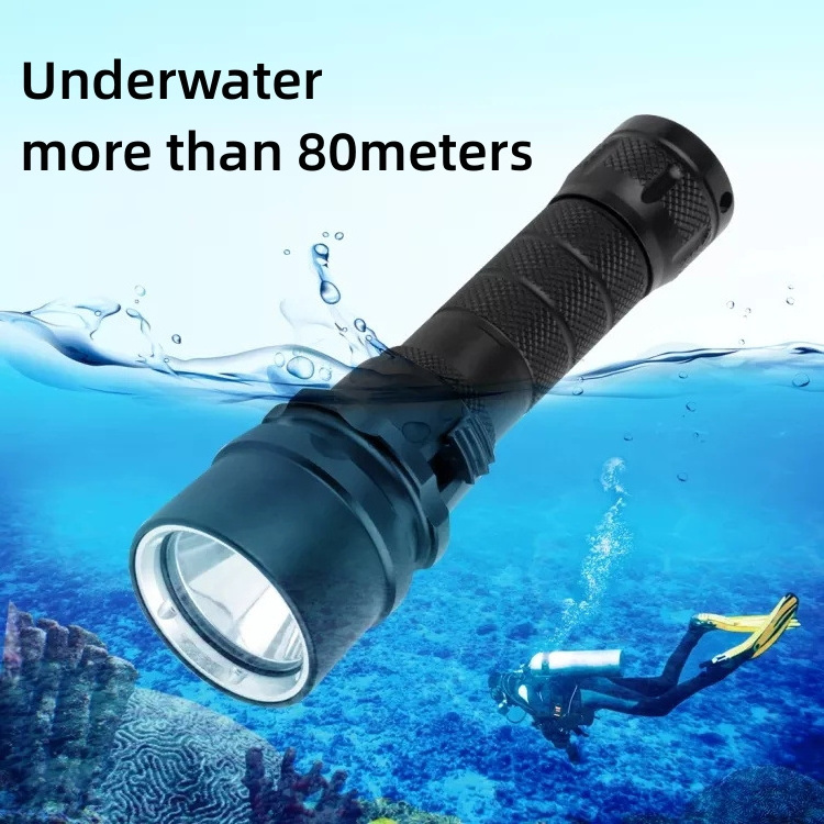 professional diving torch flashlight underwater 6000 lumen aluminum waterproof IP68 flashlight