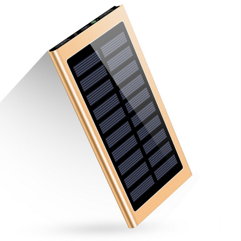 Aluminium Alloy Ultra Thin Solar Power Bank 20000mah Usb Solar Panel Power Bank Charger For Mobile Phone