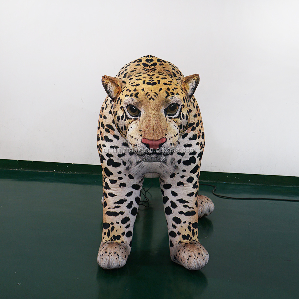 Giant 5 Meter Beautiful Yellow cheetah replicate Animal Model Inflatable Leopard panther For Advertising Promotion Sales