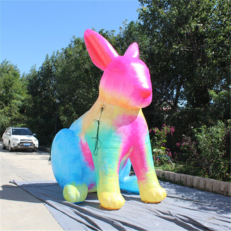 Customized advertising giant inflatable led colorful rabbit/inflatable cartoon/inflatable easter bunny with led light