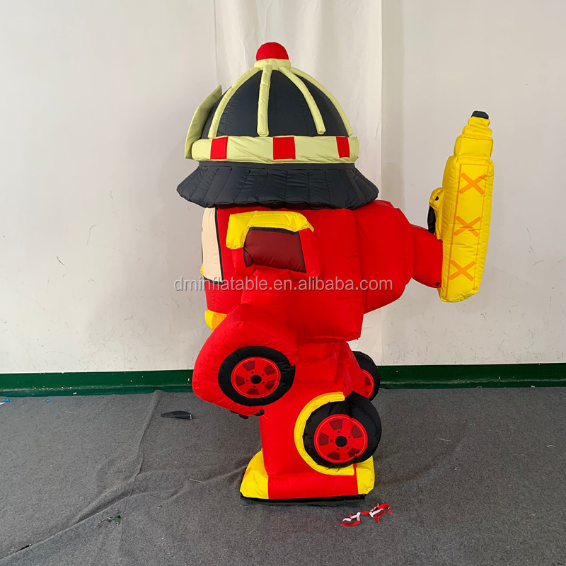 Event parade decoration red inflatable walking transform car robot costume