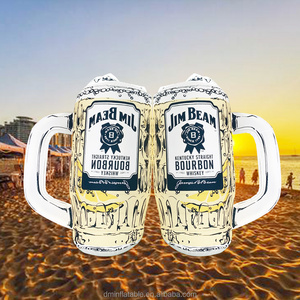 advertising promotion yellow giant inflatable beer cup / mug / glass beer bottle model with logo printing