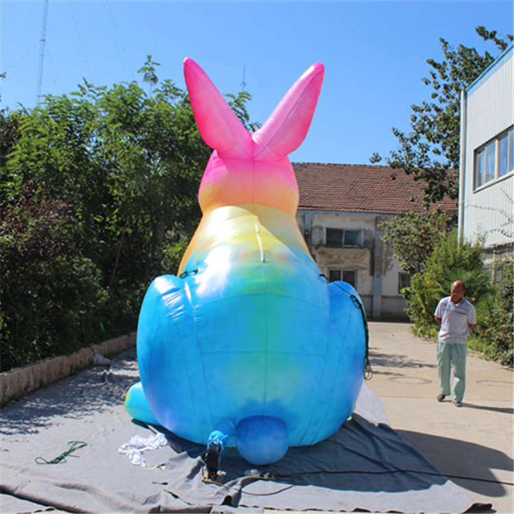 Customized advertising giant inflatable led colorful rabbit/inflatable cartoon/inflatable easter bunny with led light