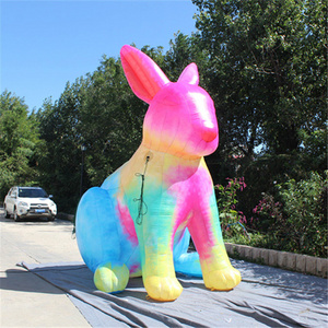 Customized advertising giant inflatable led colorful rabbit/inflatable cartoon/inflatable easter bunny with led light