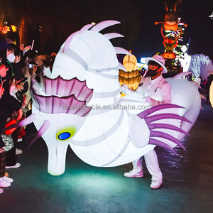 Led Lighting Holiday Inflatable Fish Puppet Costume and Seahorse puppet For Outdoor Parade Props