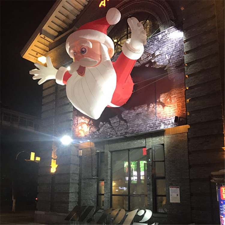 Giant inflatable santa claus Climbing Wall inflatable mall entrance Santa for christmas decoration