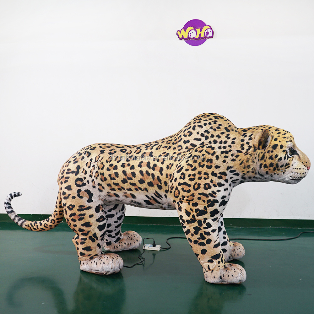 Giant 5 Meter Beautiful Yellow cheetah replicate Animal Model Inflatable Leopard panther For Advertising Promotion Sales