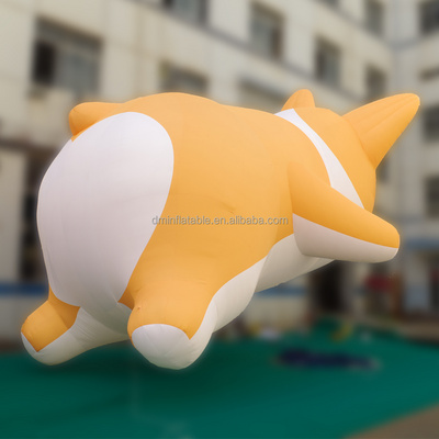 Custom made advertising cute inflatable corgis ,giant inflatable animal pet dog