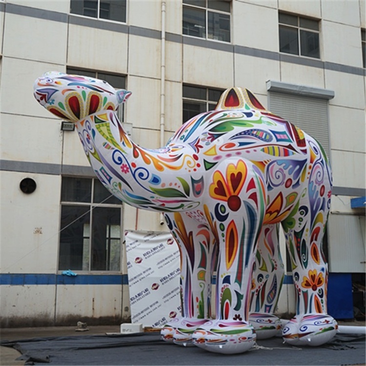 Customized cartoon shape lighting animal model outdoor advertising inflatable camel for event decoration