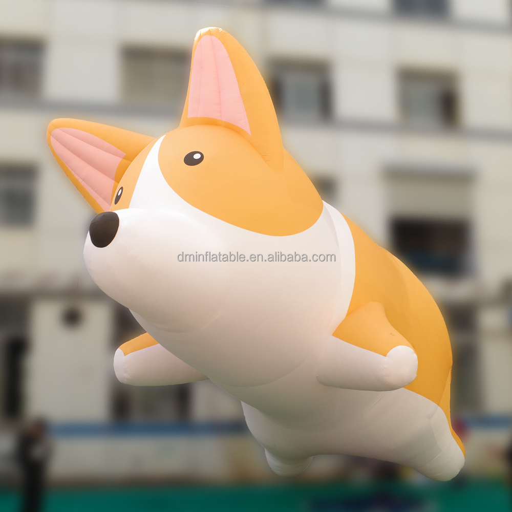 Custom made advertising cute inflatable corgis ,giant inflatable animal pet dog