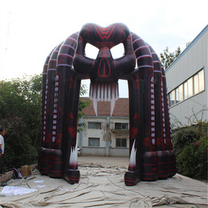 Large halloween party outdoor devil decoration inflatable skull arch for advertising decoration